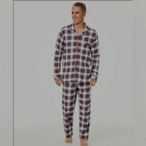 Family Pajamas Matching Stewart Plaid Set Men's Small Loungewear Sleepwear Red
